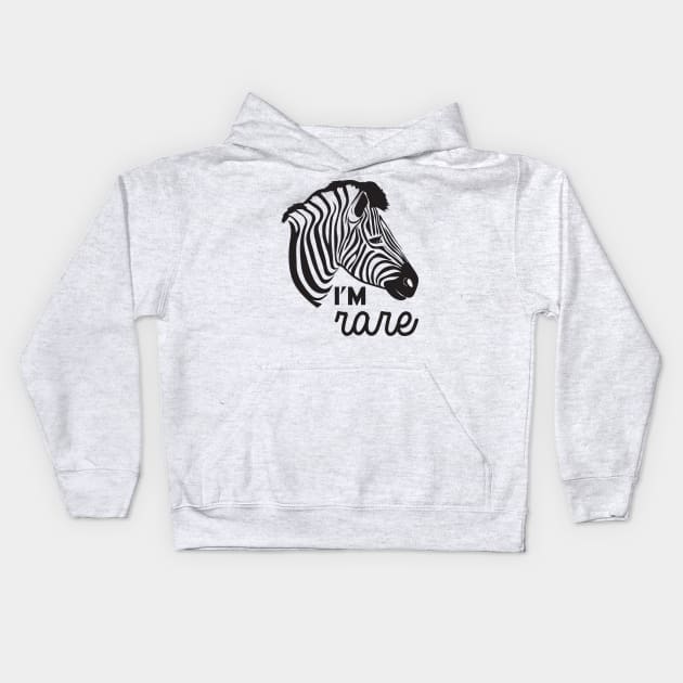 I'm Rare Zebra Kids Hoodie by kimmieshops